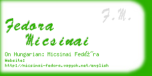 fedora micsinai business card